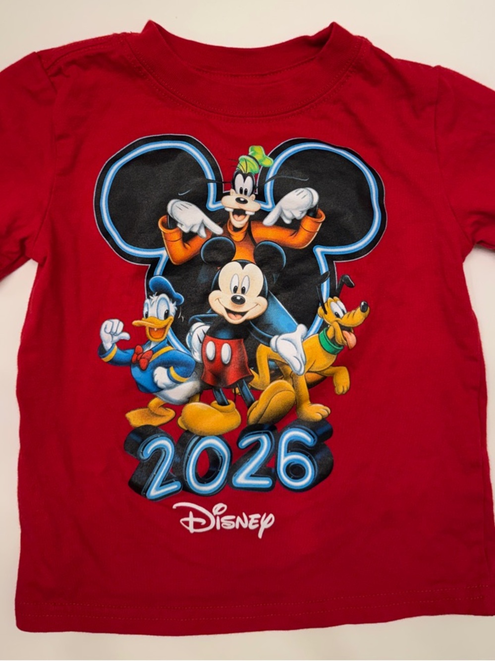 Disney Red Mickey & Friends 2026 Short Sleeve Tee toddler 2T